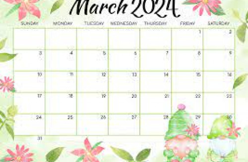 Calendrier Mars 2024